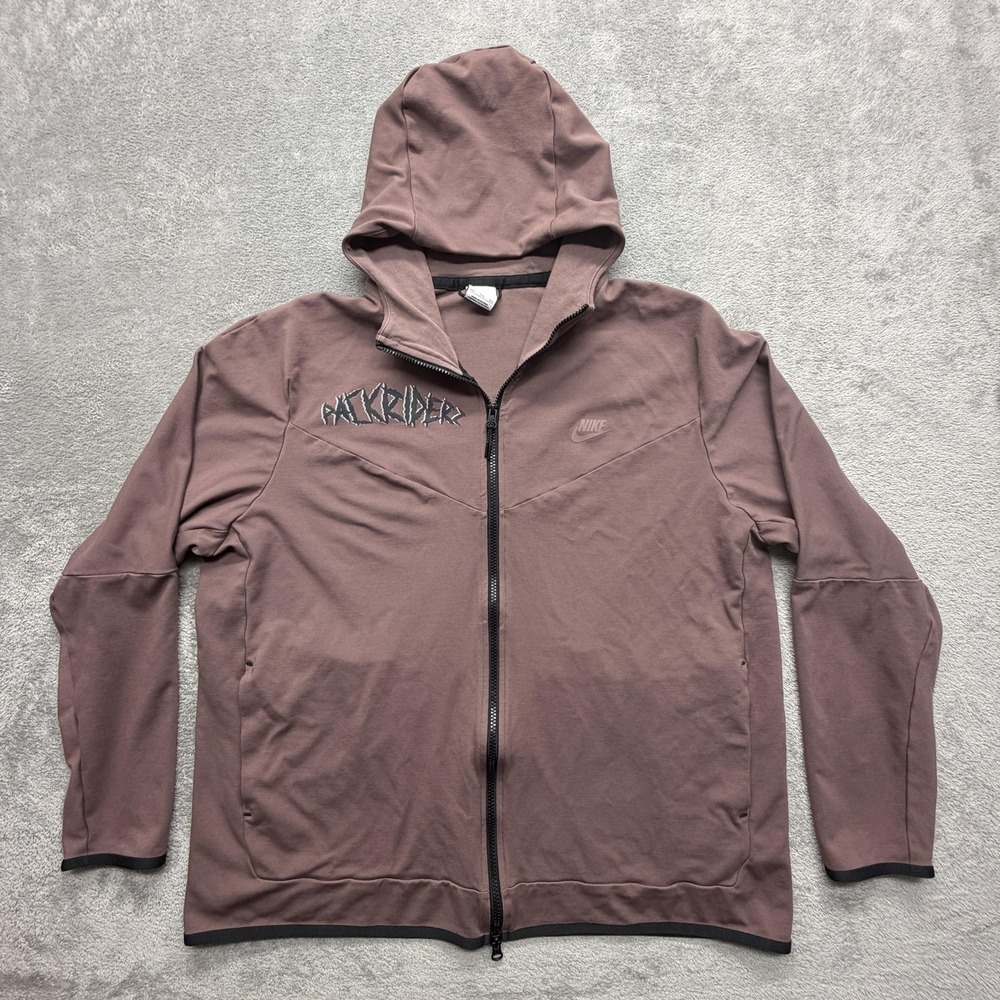 Nike Hoodie Mens 2XL Purple Full Zip Hooded Graphic Paw Print DX0822-291